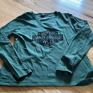 Harley-Davidson Forest Green V-Neck Shirt